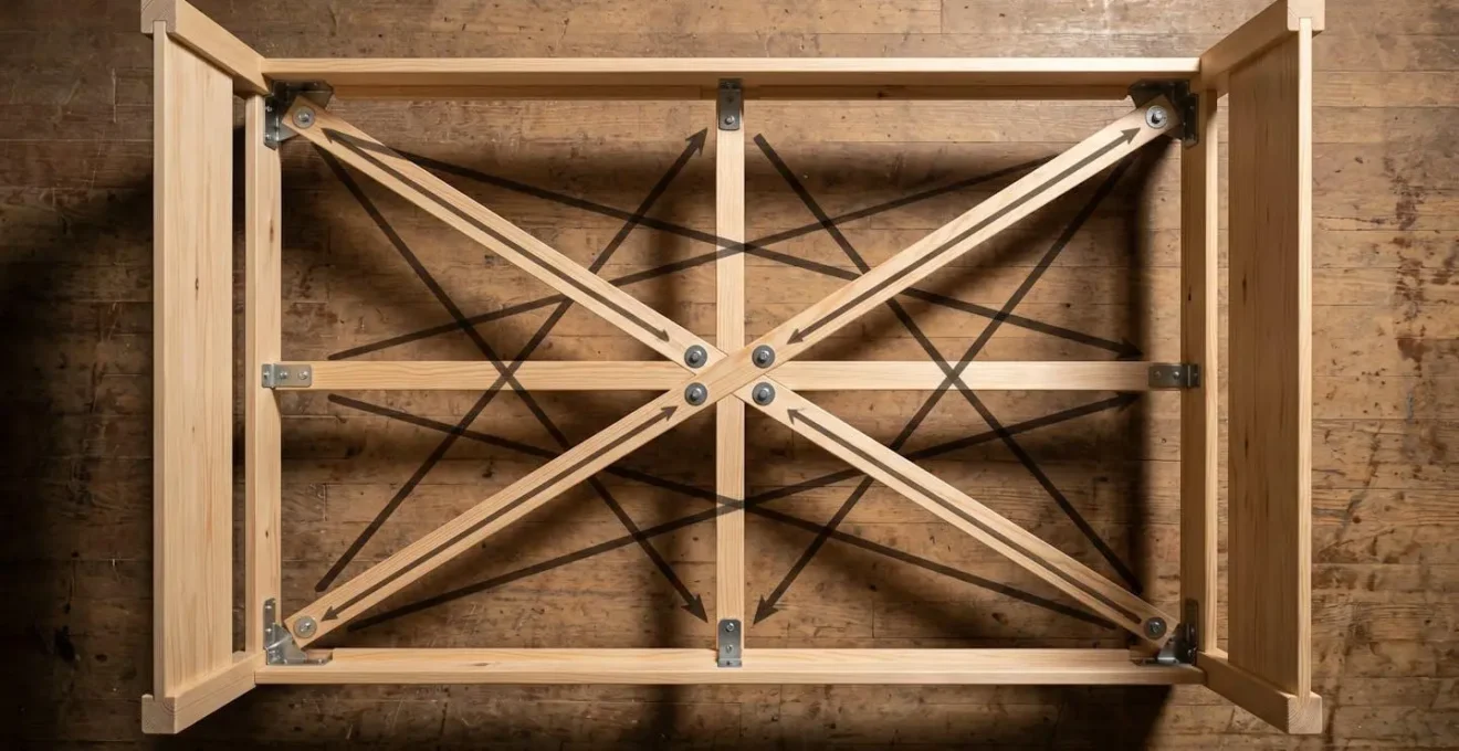 Overhead view of bed frame showing numbered sequence for star pattern bolt tightening