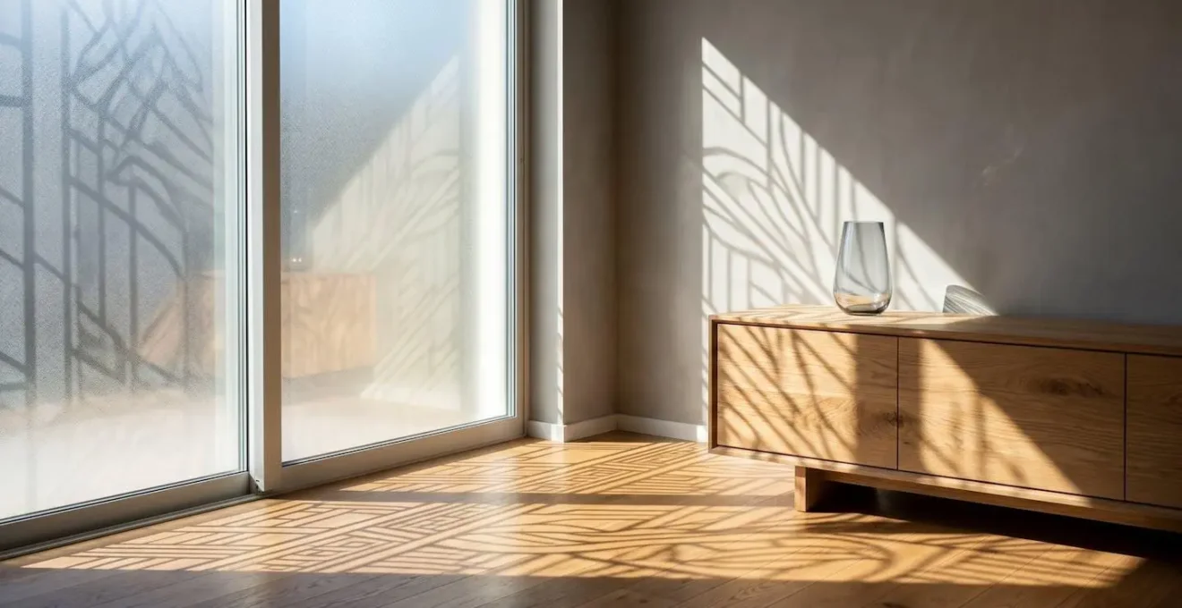 Interior showing UV protection methods with filtered natural light